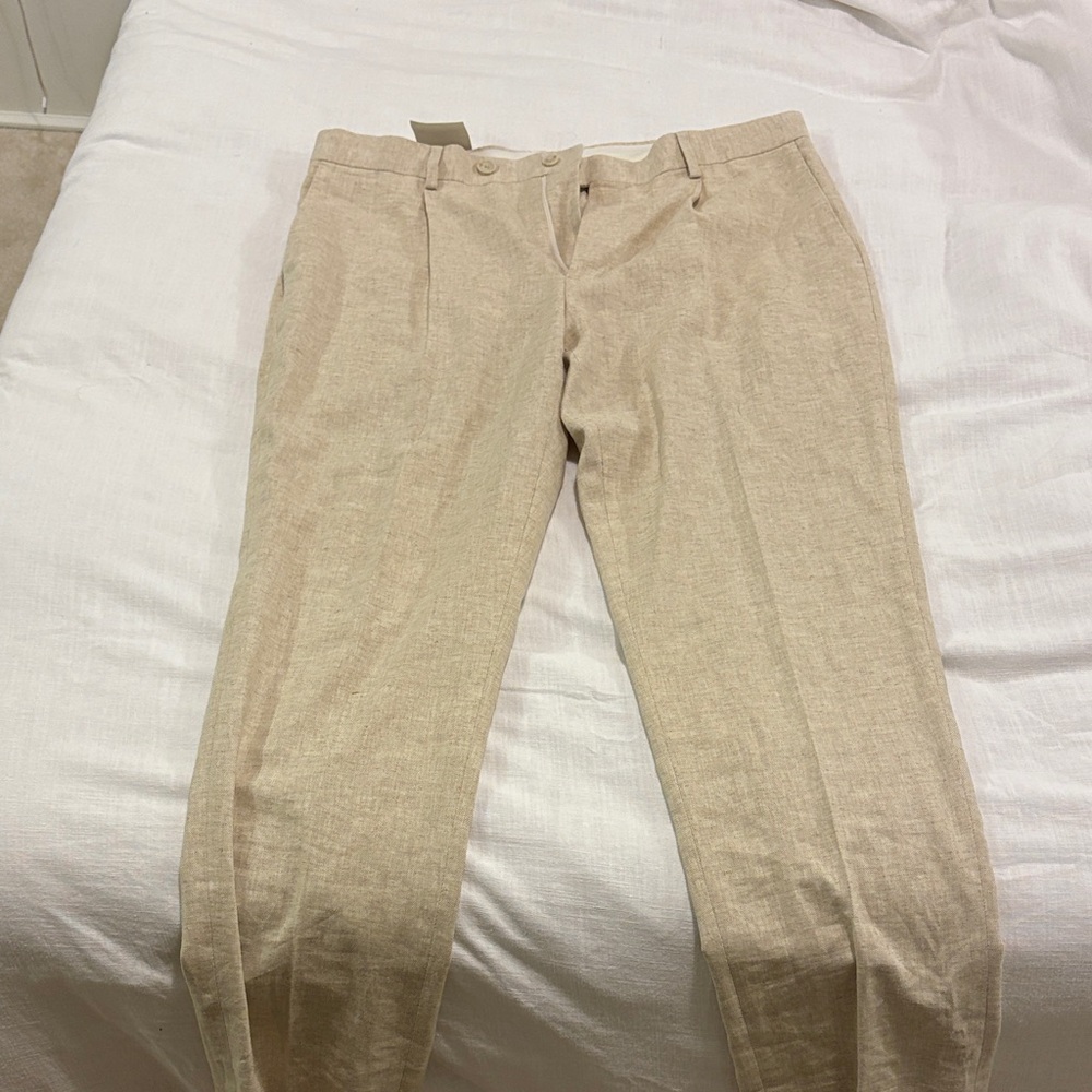 Banana Republic Men's tan/cream herringbone trousers
